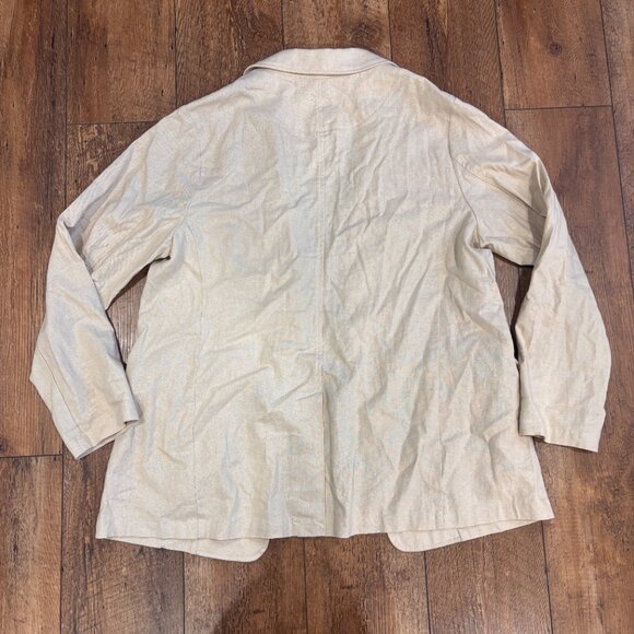 GAP Womens Large Relaxed Linen Blend Blazer Lightweight Casual Work Jacket - Picture 11 of 12